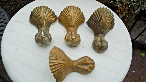 Four antique brass - brass, effect