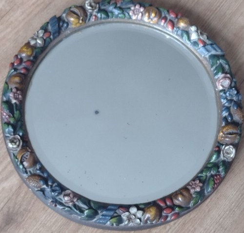 Antique round bevelled glass - round,