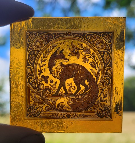 Stained glass fox piece - glass,