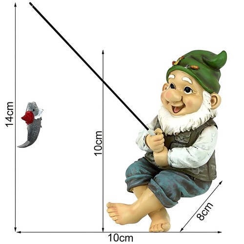 Garden gnome fishing sitting - garden,