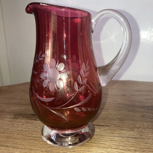 Victorian etched floral ruby - floral,