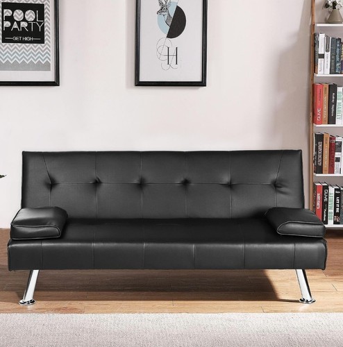 Black faux leather - black, adjustable