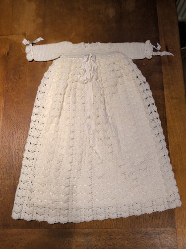 Crocheted lined christening - lined,