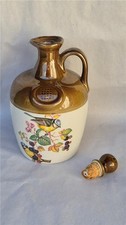 Scotch Whisky Flagon  Decanter birds inc Blue tit Montrose pottery (empty)