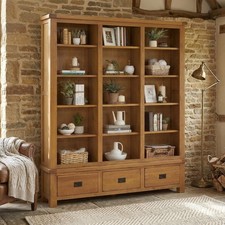 Bookcase with 3 Drawers Rustic