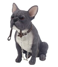 Leonardo Collection Walkies Dog Blue Frenchie French Bulldog Ornament Grey  NEW