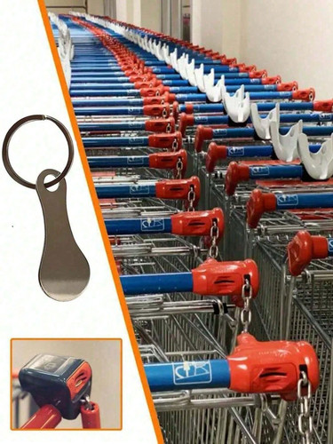 Trolley coin keyring reusable - coin,