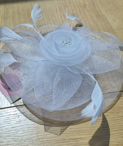 Women white mesh flower - white,