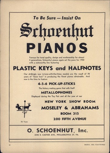 1950 paper schoenhut toy - 1950,