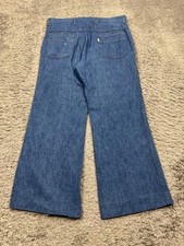 Vtg Levis Panatela Pants Men 34x28 Disco Flare Wide Leg Bell Bottom Denim Jeans