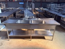 Commercial Stainless Steel Double Sink (240cm) Read Description Re: Deliv | V718