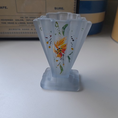 Bagley green glass art - green, deco