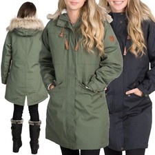 Ladies Trespass Faithful Waterproof Breathable Parka Jacket with Taped Seams