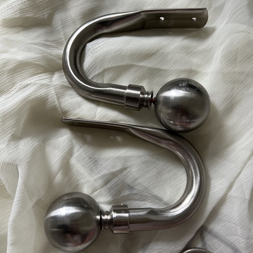 Chrome curtain holdback ties - holdback,