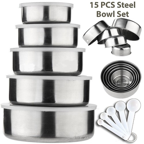 15pcs mixing stainless - stainless, steel