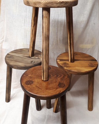 Small wooden stool round - small,