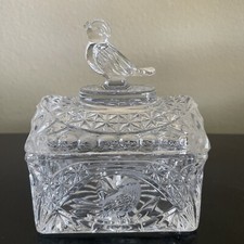 Hofbauer BYRDES Collection, Lidded Crystal Trunk Trinket Box