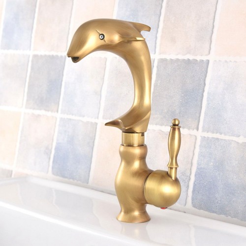 Antique brass dolphin bathroom - antique,