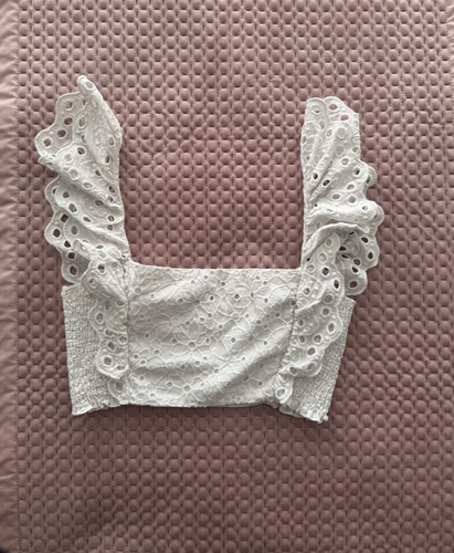 Zara white broderie anglaise - white,