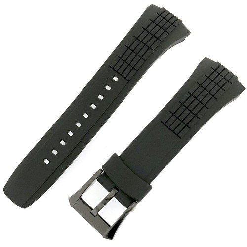 Seiko black rubber watch strap - black,