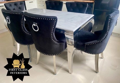 Louis 150cm marble dining - 150cm,