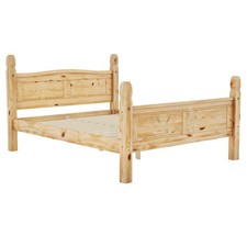 Corona Single Double King Bed Low High Foot End Solid Wood Pine Frame Bedroom