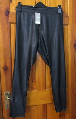 George bnwt black wet look - black,