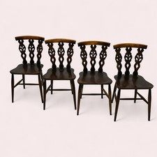 4 Ercol Windsor Dining Chairs Circa 1950s Triple Fleur De Lys FREE UK Delivery