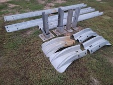 Job Lot of Galvanized Crash Barrier Armco Posts Barriers & Fish Tail Ends