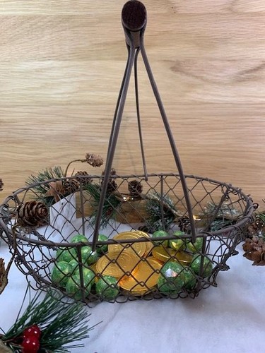 Grey oval display wire - grey, basket