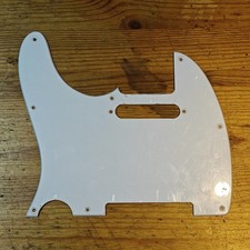 Used 2020s Tele Telecaster Style Pickguard 8 Hole Left Handed 1 Ply White #27