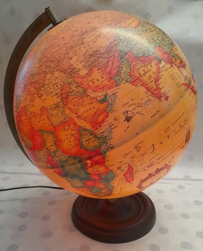 Vintage world globe lamp - vintage, on