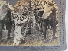 WW1 SOLDIERS OF DEMOCRACY CARRYING A 65 MOUNTAIN GUN! KEYSTONE STEREOVIEW WWI 37