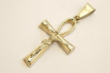 Taxco Mexican 925 Sterling Silver Ankh Crucifix Cross Pendant Top. 14 grams  