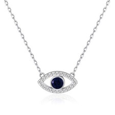 Evil Eye Necklace Created with Zircondia® Crystals