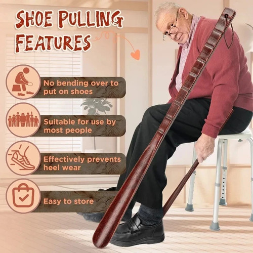 Extra long wooden shoe horn - extra,
