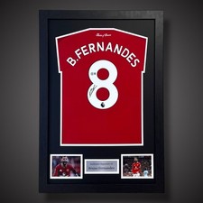 Bruno Fernandes Hand Signed And Framed Manchester United Shirt  £299