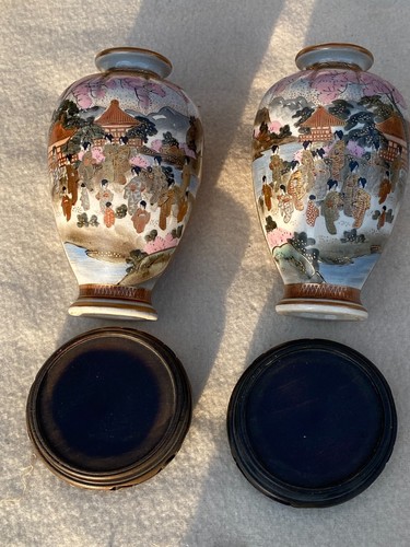 Pair japanese satsuma vases - pair,