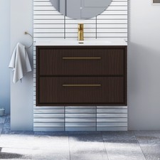 Wall Hung Bathroom Sink Vanity Unit Furniture Cabinet 2 Drawer 600/700/800mm