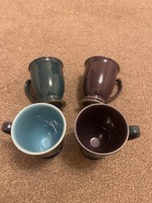 Denby Greenwich 2x Footed Tapered Mugs New