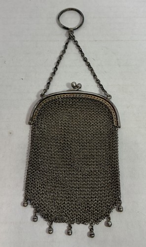 Antique 800 silver mesh coin - antique,
