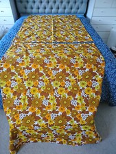 VTG 1960'S FLOWER POWER CURTAINS NEW-EACH CURTAIN MEASURES 44"WX56" D& 1.75" HEM