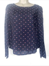 Navy Blouse Fox’s Head Motif