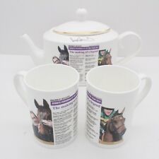 Racing Post Teapot & Mugs Set Horse Racing Memorabilia Sports Personality