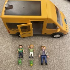 Complete Playmobil School Bus 6866 City Life Very Good Including Driver + 2 Kids