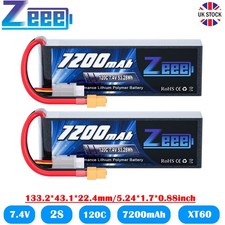2x Zeee 2S LiPo Battery 7.4V