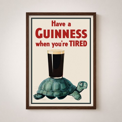 Vintage guinness turtle poster - guinness,