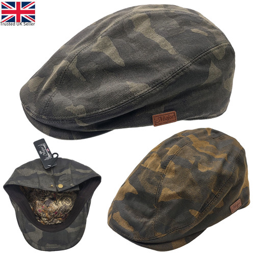 Camo waxed flat cap - flat, water
