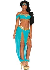 Adult Ladies Crop Top Leg Avenue Oasis Princess Jasmine Fancy Dress Costume