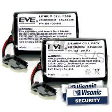 Visonic Siren Battery Twin Pack MCS-740 PowerMax Bell Box & Stickers 103-304742